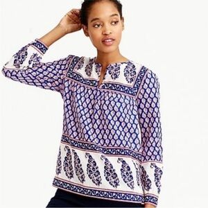 J. CREW Paisley Print Bohemian Cotton Tunic
